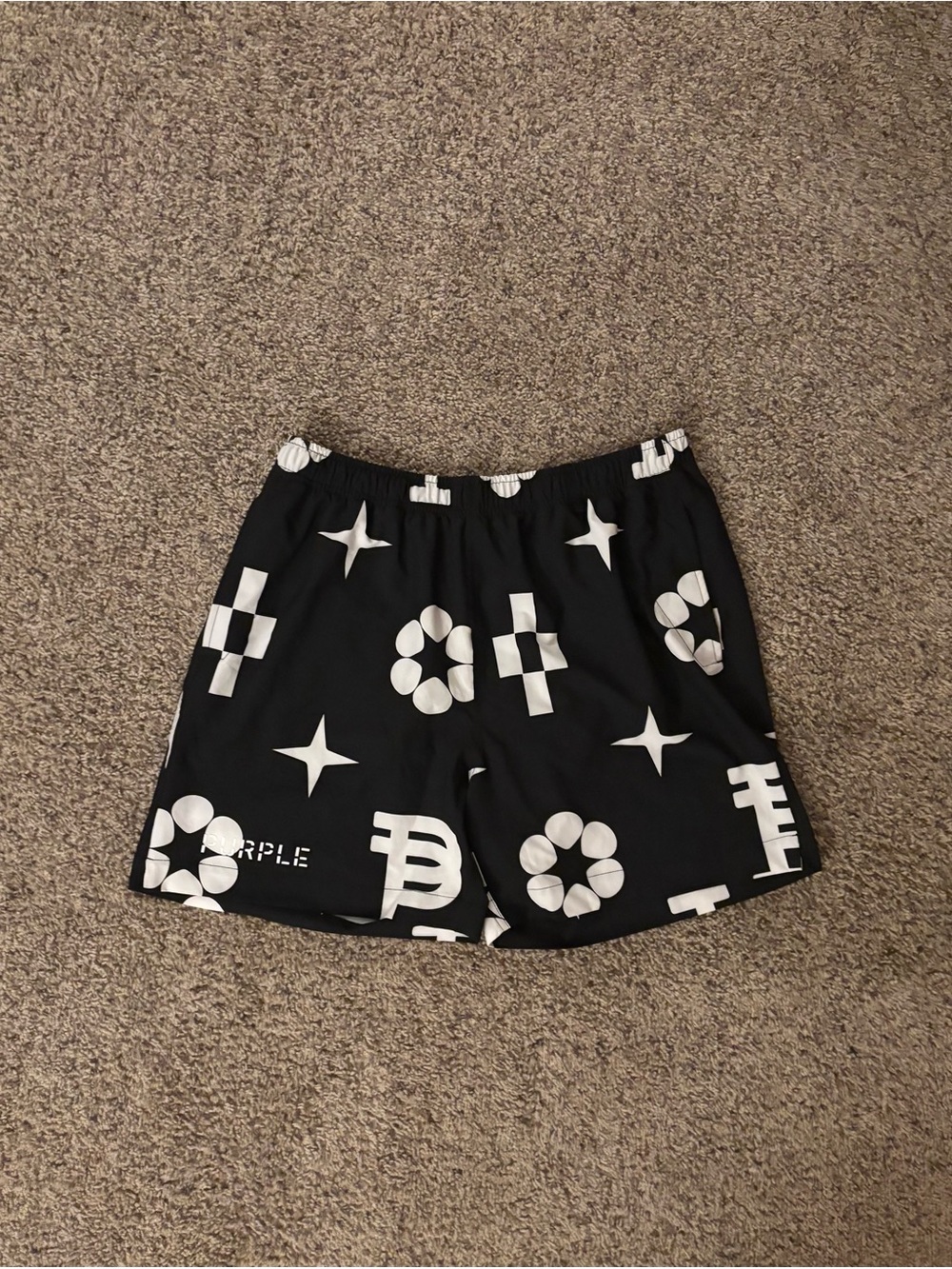 Purple Brand black Monogram swim shorts
